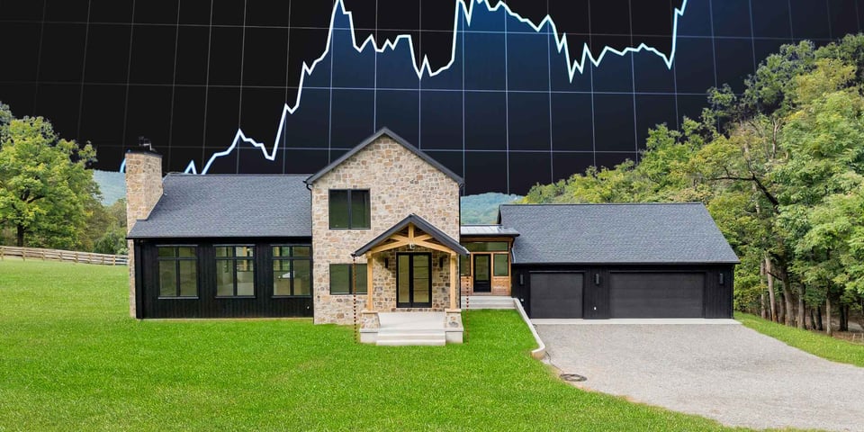 Image of a custom home by Grace Alon Builders in front of a chart