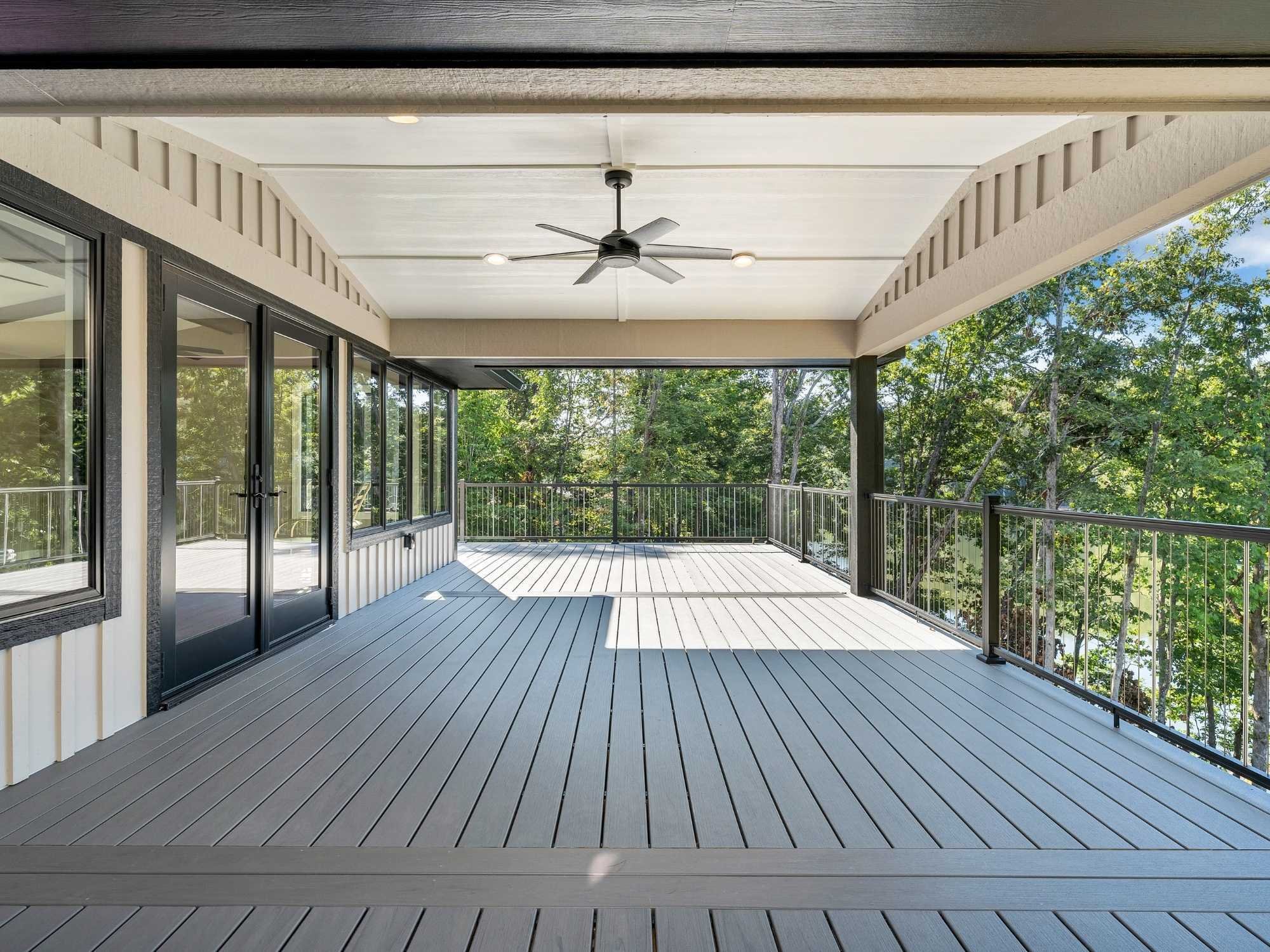 Part of the covered patio on the second story of a home addition by Grace Alon Part of the covered patio on the second story of a home addition by Grace Alon