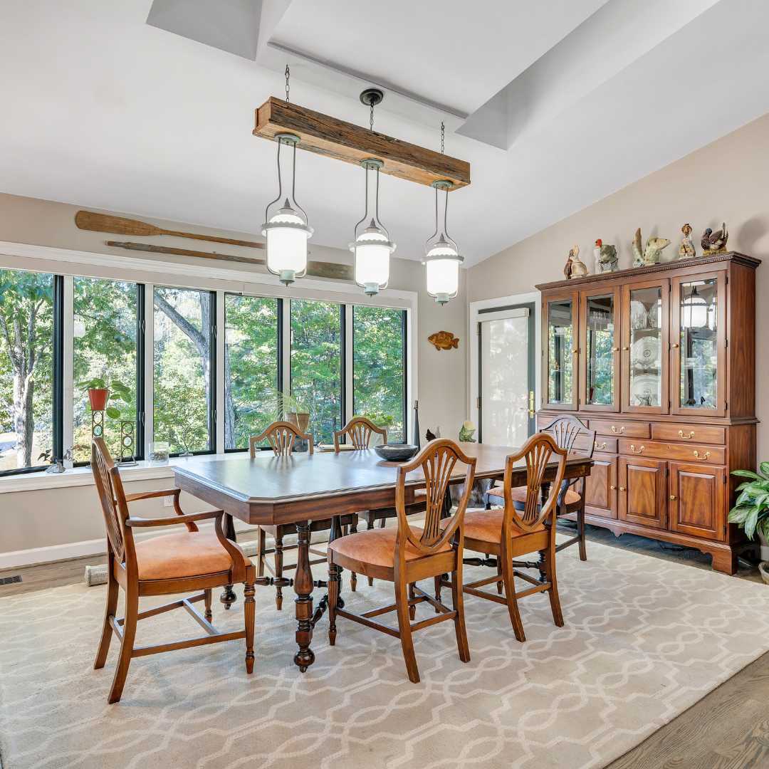 Dining area in the new addition by Grace Alon Builders