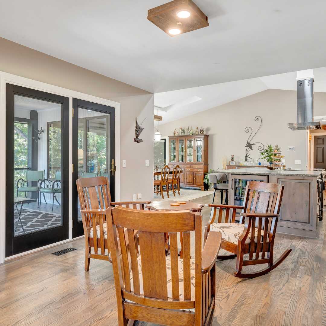 Sitting area in the addition by Grace Alon Builders