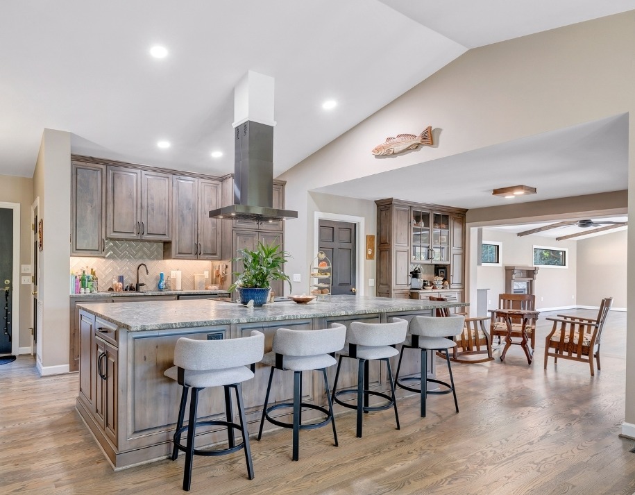 An open-concept kitchen remodel by Grace Alon Builders